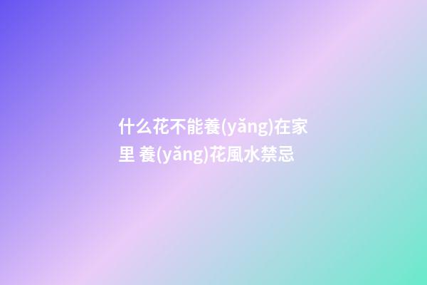 什么花不能養(yǎng)在家里 養(yǎng)花風水禁忌